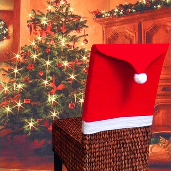 1-10 adet noel sandalyesi Kapak 2023 Yemek Masası Kırmızı Noel Baba Şapka Sandalye arka kapak yılbaşı dekoru Ev Partisi Dekoru Kaynağı 0