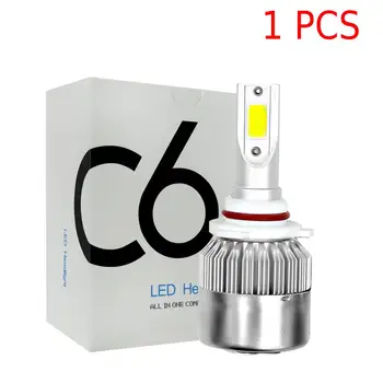1 ADET evrensel yüksek güç oto ampuller C6 araba LED farlar - 6000 K-beyaz ışık otomobil LED far DC6V-36V