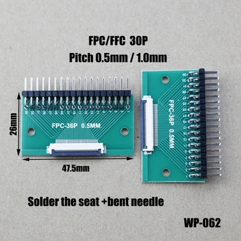 1 adet FPC FFC adaptör panosu 0.5 mm 1.0 mm İçin 2.54 mm Konnektör Düz İğne Ve Kavisli Pin 6 8 10 12 20 26 30 40 50 60 Pın WP-062