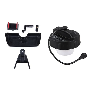 1 Adet Siyah ABS Cep Cep Telefonu İpad Tutucu ve 1 Adet Araba yakıt deposu doldurucu Gaz Kapağı Kilitleme Kapağı Kapağı