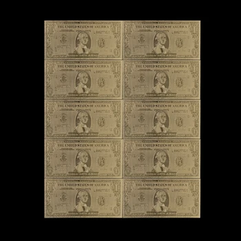 10 adet / grup Amerikan 1 Dolar Altın Banknot 24 K Altın Kazınmış, USD Altın Folyo Banknot Koleksiyonu