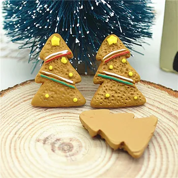 10 adet Reçine Düz Geri Noel Ağacı Cabochon Bezemeler Noel Karalama Defteri Dekorasyon Cardmaking Küpe Kolye
