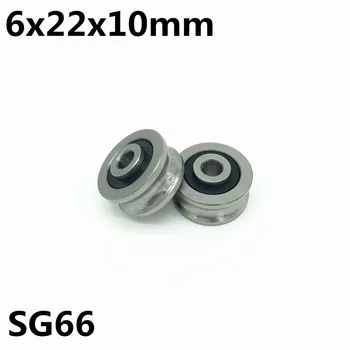 10 adet SG66 U oluk rulman 6x22x10mm çift sıralı mühürlü rulman 6mm lineer kılavuz rayı SG6RS Yüksek kalite