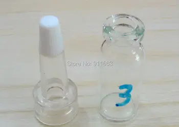 100 takım/ grup,3 ml, 13mm açılış Şeffaf cam şişeler 13mm açılış PVC damlalıklı