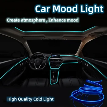 1M Araba İç ışık Atmosfer Ortam tüp lamba LED Şerit Esnek Neon Lamba Glow Dize İşık Araba Dekorasyon Parçası USB