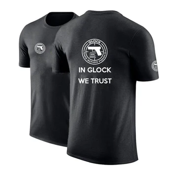 2022 Glock Tabanca ABD Logosu Yaz Erkek Baskı kısa kollu tişört Düz Renk Basit Tarzı Sokak Gevşek Nefes O-boyun 0