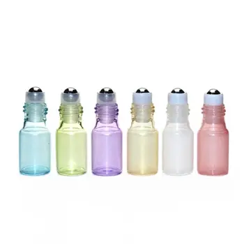 3ML rolon şişe Boş Cam Renkli Doldurulabilir Kozmetik Ambalaj Parfüm Kolye Şişe taşınabilir esans yağı Şişesi