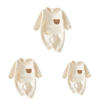 67JC bebek tulumları Uzun Kollu Yenidoğan Romper Bebek Tulumları Sonbahar Bodysuit Kış Giyim Bebek Nefes Giysileri