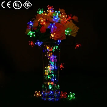9.5 M 50 LED güneş çiçeği çiçek peri dize noel ışıkları su geçirmez aydınlatma parti ev dekorasyon
