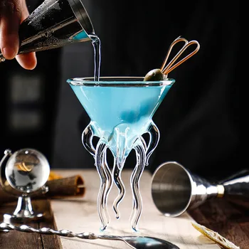 Ahtapot Kokteyl Cam Şeffaf martini Cam Yaratıcı Denizanası Cam Bardak meyve suyu bardağı Mutfak Bar İçin Parti Düğün