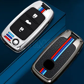 Alaşım + silikon araba anahtarı Durum Kapak Changan CS75 CS15 Benni EV E-star 2019 2020 3 Düğme Flip Anahtar Tutucu Aksesuarları