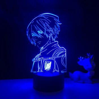 Anime Lamba Titan 4 Mikasa Ackerman Figürü yatak odası dekoru Gece Lambası çocuklar için doğum günü hediyesi Shingeki Hiçbir Kyojin 3d ışık 0