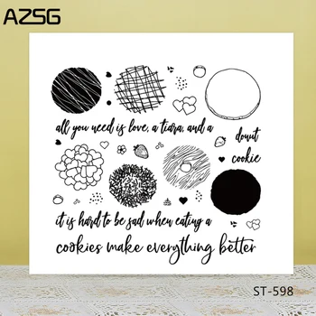AZSG Lezzetli Kurabiye Kalp şekli Temizle Pullar / Mühürler DIY Scrapbooking / Kart Yapımı / Albümü Dekoratif Silikon Damga El Sanatları