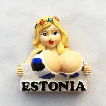 BABELEMI Estonya 3D Buzdolabı Mıknatısları Turizm Hediyelik Eşya Büyük Göğüsler Kadın Buzdolabı Manyetik Çıkartmalar Ev Dekorasyon