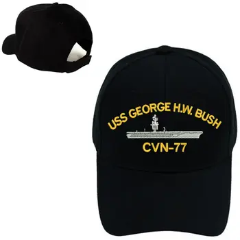 Baskı ASKERİ BEYZBOL şapkası ŞAPKA USS GEORGE H. W. BUSH CVN-77 SAVAŞ GEMİSİ