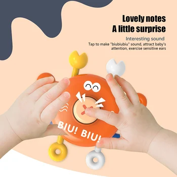 Bebek Parmak İtme Çekme Duyusal Oyuncak Yengeç Ördek Egzersiz El Esnek Basın Düğmesi İnteraktif Montessori Erken Eğitim Oyuncaklar