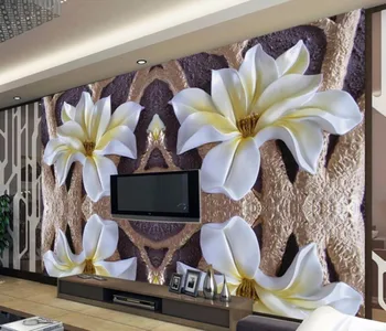 Beibehang Özel duvar kağıdı üç boyutlu kabartmalı orkide arka plan duvar resimleri oturma odası yatak odası kanepe duvar resimleri 3d duvar kağıdı