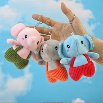 Boyutu 12Cm Sevimli Kayış Fil peluş oyuncaklar Anahtarlık Kolye Çanta Süsleme Karikatür Küçük Hediye 3 Renk İsteğe Bağlı