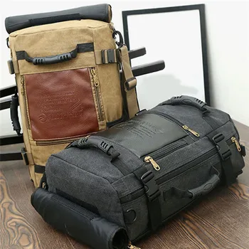 Büyük Kapasiteli Sırt Çantası Adam Seyahat Çantası Bagaj omuz çantaları Sırt Çantaları Erkek Tuval Su Geçirmez Dağcılık Sırt Çantası Paketi