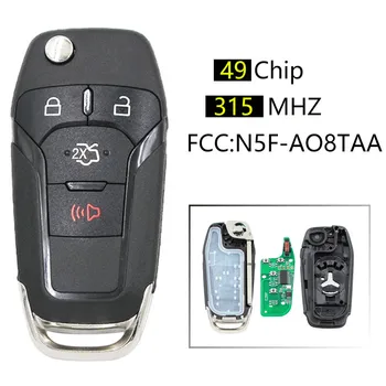 CN018067 Aftermatket 4 Düğme Ford Fusion 2013-2015 Çevirme Uzaktan Anahtarsız giriş Fob İle 315 MHz 49 Çip PN Numebr N5F-A08TAA HU101