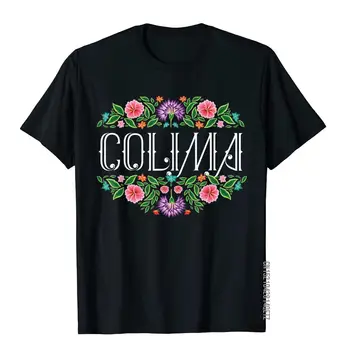 Colima Flores Mexicanas T-Shirt Aile T Gömlek Streetwear Harajuku Pamuk Erkekler T Gömlek Baskı Slim Fit
