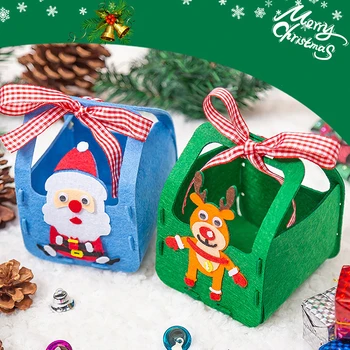 DIY Noel Dekorasyon El Sanatları Zanaat Oyuncaklar Elma Çantası Dokunmamış Noel Yaratıcı Malzemeler Kitleri Hediye Kutusu Şeker Çantası Çocuk Çantası