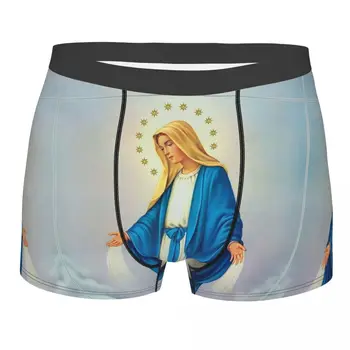 Erkekler Meryem Hıristiyan Katolik Iç Çamaşırı Our Lady Guadalupe Komik baksır şort Külot Erkek Yumuşak Külot S-XXL 0