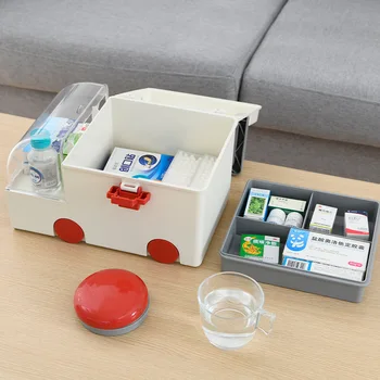 Ev Tıp Tıbbi Kutu Taşınabilir Büyük Saklama Kutusu Ambulans Büyük kapasiteli Plastik İlaç Kutusu Çeşitli Eşyalar Depolama