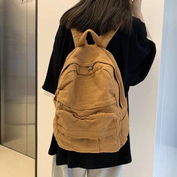 Eğlence keten sırt çantası Kadın Sevimli Öğrenci Sırt Çantası seyahat sırt çantası Moda Sırt Çantası Genç kız çocuk okul çantası Çocuklar Hediye Haki