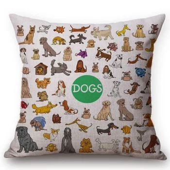 Güzel Pet Köpek Yavrusu Baskılar Dachshund Bulldog Pug Köpekler minder örtüsü Kanepe Dekorasyon Yastık Örtüsü Çocuklar Hediye Yatak Odası Kussenhoes