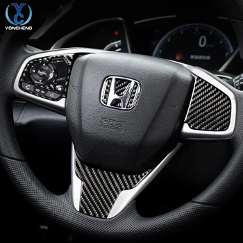 Honda için 10th Nesil Civic Aksesuarları İç Modifikasyonu Karbon Fiber direksiyon Merkezi Vites Kapı Paneli Sticker