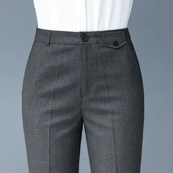 Kadın 2022 Rahat Yüksek Bel Düz Takım Elbise Pantolon Kadın Sonbahar Zarif uzun pantolon Ofis Bayanlar Vintage Moda Pantolon A39