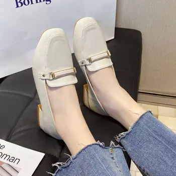 Kadın Rahat iş ayakkabısı Orta Topuklu rahat elbise Yürüyüş Sandalet Tasarımcı Marka Loafer'lar Platformu 2023 Bahar Yeni Femme Ayakkabı