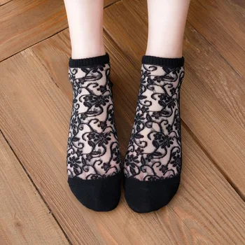 Kadın Çorap Bahar ve Yaz Catharine Nefes Örgü Çorap Kadın Vintage Çiçekli kadın Ince Japon Pamuk Çorap Kadın 0