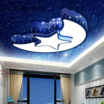 Karikatür yaratıcı yıldız ay LED tavan lambaları erkekler ve kadınlar yatak odası ışıkları göz koruması güzel çocuk odası ışıkları