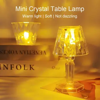 LED küçük masa lambası yatak odası başucu dekoratif masa lamba çubuğu kristal aydınlatma hediye elmas gece lambası odası dekorasyon ışıkları