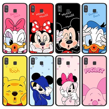 Mickey Minnie Disney Yüz Telefon samsung kılıfı Galaxy A9 A8 Yıldız A7 A6 A5 A3 A2 2018 2017 2016 Silikon Siyah Kapak Coque Çapa