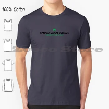 Panama Kanalı Koleji %100 % Pamuk Erkekler Ve Kadınlar Yumuşak Moda T-Shirt Panama Panama De Panama Pcc Yeşil Şeytanlar Greendevils 0