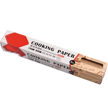 Popüler 8 M / rulo mutfak yağı emici kağıt Ham ahşap pişirme kağıdı yapışmaz Yağ geçirmez kağıt barbekü ısıya dayanıklı ped kağıt 0