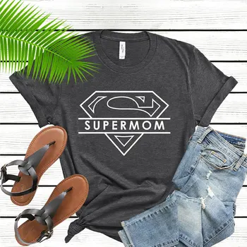 Süper Anne T-Shirt 2021 Yaz Mektubu Baskı O-boyun Pamuk kadın Üstleri anneler Günü Hediyeleri Özel Anlamı Serin Grafik Rahat