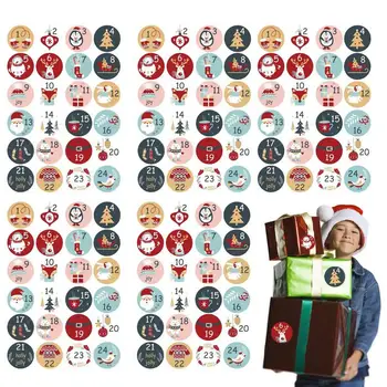 Tatil Geri Sayım Takvim Çıkartmalar Noel Advent Takvimi Numaraları Etiket Net Baskı Desenleri İle DIY El Sanatları Geri Sayım 0