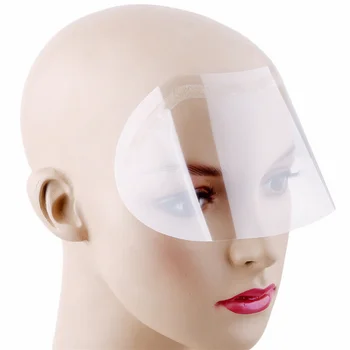 Tek kullanımlık Şeffaf Yüz Kalkanı Kuaför Saç Spreyi Maskeleri Plastik Kesme Boyama Yüz Koruma Berber Malzemeleri 50 adet / takım