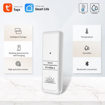 Tuya Akıllı Wifi ZigBee / Bluetooth Sıcaklık Ve Nem Sensörü Kapalı Higrometre Denetleyici İzleme Alexa Google Ev İçin