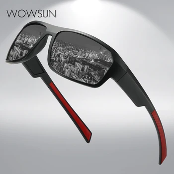 WOWSUN Yeni açık bisiklet gözlük spor güneş gözlüğü erkekler polarize güneş gözlüğü sürüş gözlük balıkçılık gözlük