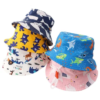 Yaz Bebek güneş şapkası Ayarlanabilir, Açık Yürümeye Başlayan Şapka Çocuklar Geniş Ağız çene kayışı Yaz Şapka Balıkçı Şapka Yumuşak plaj şapkaları