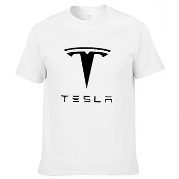 Yaz erkek tişört Tesla araba logosu Baskılı Erkek Kısa Kollu Casual erkek kısa kollu düz renk tişört Tops 0