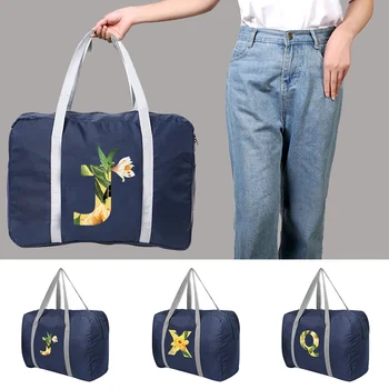 Yeni Naylon Katlanabilir Seyahat Çantaları Unisex Giyim Organizatörler Büyük Kapasiteli silindir çanta çiçek Baskılı Kadın Çanta Erkek Seyahat Çantası