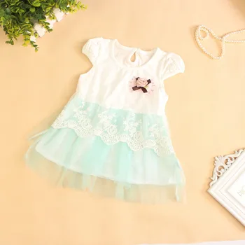 Yeni Varış Bebek Kız Prenses Elbiseler Bebek Çiçek Dantel Elbise Kız Lolita Tarzı Yaz Elbiseler Ücretsiz Kargo
