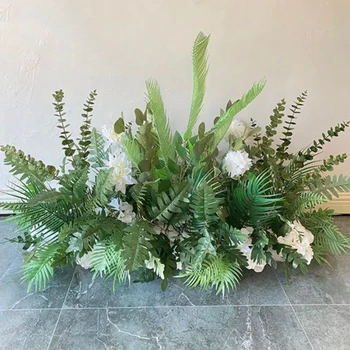 özel Düğün Yol Çiçek yuvarlak masa lambası Centerpieces yapay çiçek Pembe Beyaz İpek Parti Pencere Dükkanı Ekran Sahne Bitkiler