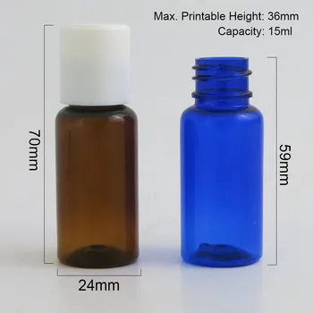 100x15ml Seyahat Mavi Amber Beyaz Şeffaf PET Plastik krem şişesi Disk Kapaklı 1/2OZ Plastik Krem Kapları Ambalaj 1